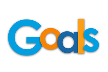 GOALS colourful typography banner on transparent background