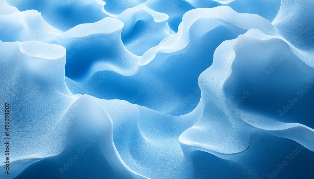 Canvas Prints abstract fluid background, dynamic waves in blue tones, soft gradient, delicate and gentle