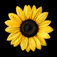 Fototapeta premium Vibrant Yellow Sunflower with Detailed Petals and Lush Green Leaves