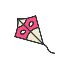Whimsical Kite With Pink Accents Floating On Transparent Backdrop