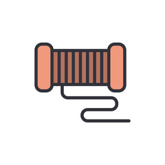 Spool Of Thread With A Subtle Peach Hue On Transparent Canvas