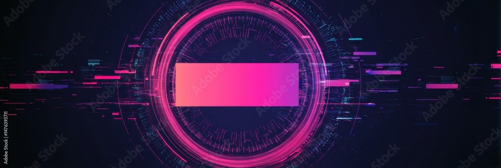 Fototapete Cyber Monday Glitch Effect Featuring a Central Message Area With Dynamic Digital Elements and Bright Colors