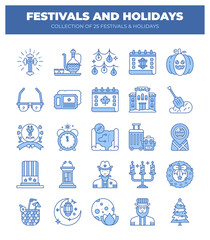 Festivals and Holidays. Collection of 25 Festive Events