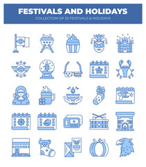 Festivals and Holidays. A Collection of 25 Festive Icons
