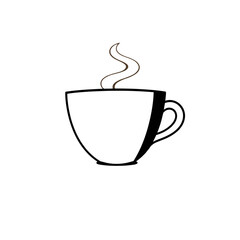 Simple Hot Coffee Cup Minimalist Design Illustration Vector Graphic Image Perfect for Cafe Menu Restaurant Branding Hot Beverage Drink Steam Mug Graphic Art Design Element icon warm cozy line food    
