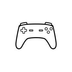 Simple Line Art Video Game Controller Icon Design Minimalist Black White Gaming Graphic Digital Illustration Modern Flat Style Clean Elegant Perfect for Websites Apps and User Interfaces High         