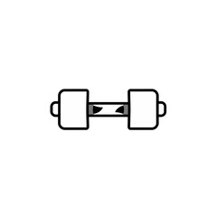 Simple Dumbbell Icon Fitness Gym Exercise Weightlifting Strength Training Workout Graphic Design Element Black White Minimalist Sport Equipment Image Illustration Vector art logo line power muscle    