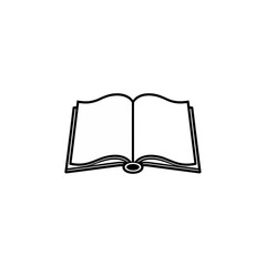 Simple Open Book Icon Line Art Graphic Design Element for Education Reading Literature Knowledge Textbook School Library Symbol Minimalist Black and White Vector Illustration Perfect for Website App  