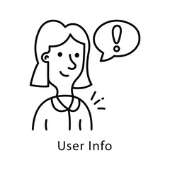 User Info Vector Outline Style Icon. Eps 10 file