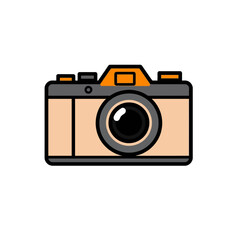 Stylish Beige Camera Icon Modern Design Element Digital Photography Graphic Illustration Flat Style Image Perfect for Websites Blogs Social Media Posts and Presentations High Resolution Vector Graphic