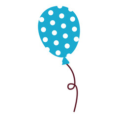 blue polka dot balloon flat illustration
