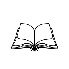 Open Book Icon Simple Line Art Design Elegant Black White Book Illustration Knowledge Education Reading Literature Symbol Graphic Design Element Vector Open Book Image text pages study story novel    