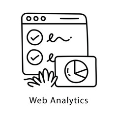 Web Analytics Vector Outline Style Icon. Eps 10 file
