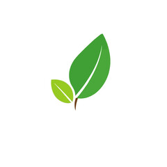 Fototapeta premium Simple Green Leaves Nature Ecology Logo Design Fresh Spring Growth Organic Eco Friendly Plant Symbol Image Illustration Minimalist Vector Graphic Design Template for Branding Identity bio leaf icon 