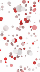 Red and white balls randomly on a white vertical illustration background.