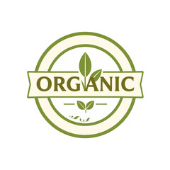 Premium Organic Food Label Design Green Leaves Natural Product Eco Friendly Emblem Badge Sustainable Agriculture Fresh Healthy Eating Lifestyle Brand Identity Vector Illustration Graphic Design       