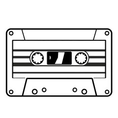 Retro Cassette Tape Outline Vintage Music Audio Analog Technology Design Element Simple Black White Graphic Illustration Nostalgic 80s 90s Style Perfect for Retro Projects Clean Minimalist Vector Art 