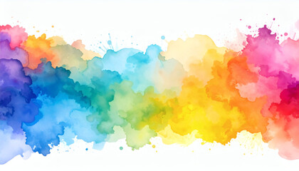 Watercolor Paint Banner Isolated on Transparent White Background for Creative Design, Artistic Decoration, and Digital Graphic Projects