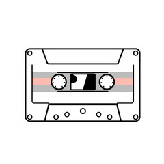 Fototapeta premium Retro Cassette Tape Minimalist Design Vintage Audio Music Graphic Illustration Simple Line Art Elegant Aesthetic Old School Technology Nostalgia Compact Cassette Player Recorder Analog Device Music 
