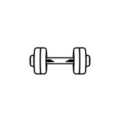 Simple Dumbbell Icon Black Line Art Fitness Gym Weightlifting Exercise Strength Training Workout Graphic Design Element Minimalist Vector Illustration Isolated on White Background sport power shape   