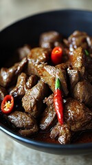 Fototapeta premium Spicy Beef Stew Chili Peppers Aromatic Rich Flavorful Dish Delicious Food Gourmet Recipe Cooking