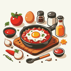shakshuka, food, breakfast, cuisine, meal, pan, fried, tasty, tomato, egg, dish, traditional, cooked, lunch, delicious, morning, homemade, poached, vegetable, healthy, shakshouka, sauce, yolk, onion, 