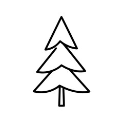 Fototapeta premium Pine Tree Line Drawing