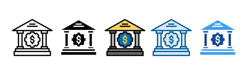 Monetary Policy Icon Set Multiple Style Collection