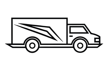 Futuristic Robotic Delivery Truck Logo with Clean Line Art