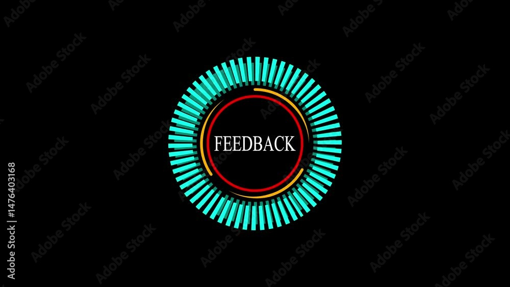 Poster feedback visualization for digital data analysis.abstract feedback visualization with animated neon 