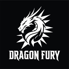 Fototapeta premium Dragon Fury Logo Design – Fierce, Powerful, and Dynamic Branding for Businesses