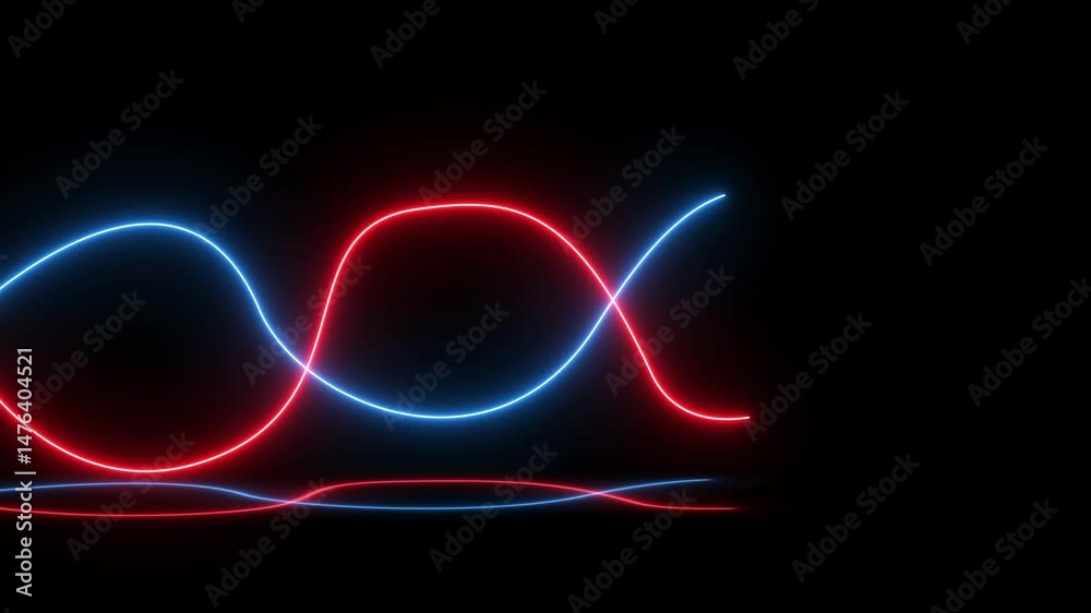 Poster dynamic neon light trails creating curved patterns.abstract neon light trails forming dynamic curves