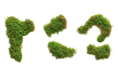 moss tuft set isolated on transparent background