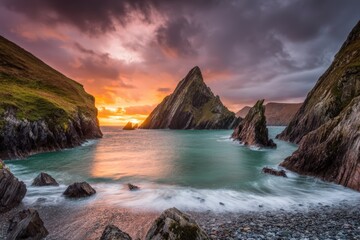 Coastal Sunrise Over Rocky Inlet
