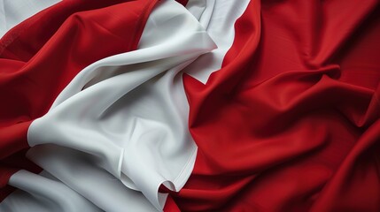 Flag Day Folded Background: Red Flags in Multifold Layers, Unfolding a Three - Dimensional Ode of the Interweaving of Creased Lights and Flag Elegance