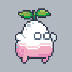 Fototapeta premium radish plant monster in pixel art style with isolated background