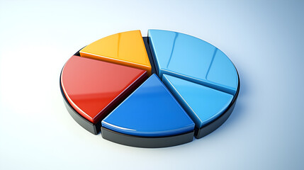 a vibrant and colorful pie chart, segmented into four distinct parts, representing a visual breakdown of data and proportions