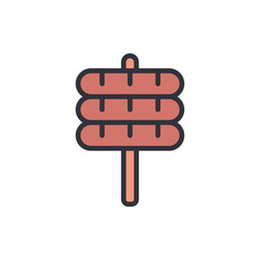 Grilled Sausages Skewer Isolated On A Transparent Digital Rendering