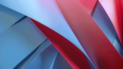 Flag Day Folded Background: Red Flags in Multifold Layers, Unfolding a Three - Dimensional Ode of the Interweaving of Creased Lights and Flag Elegance