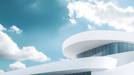 Fototapeta premium Modern architectural design against a clear sky.