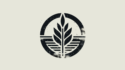 Grunge logo vector and icon 