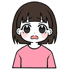 呆れ顔の女の子のイラスト