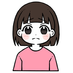 悲しむ女の子のイラスト