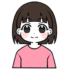 微笑む女の子のイラスト