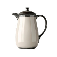 Fototapeta premium Elegant Cream and Dark Gray Ceramic Coffee or Tea Pitcher