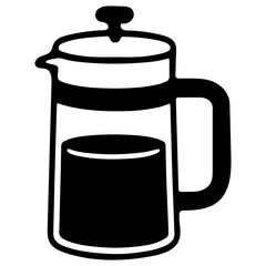 French Press Coffee Maker Icon 