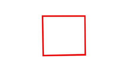 Red square made from paper cut into squares on a transparent background.