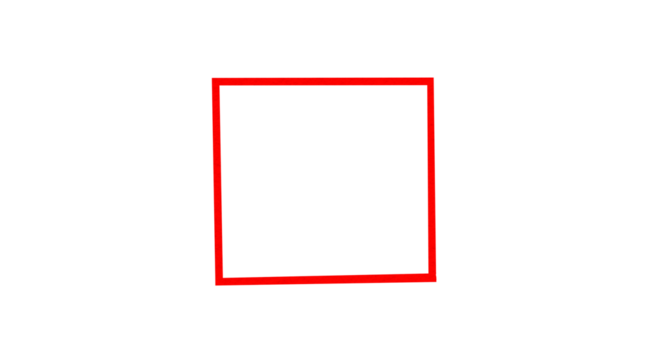 Red square made from paper cut into squares on a transparent background.