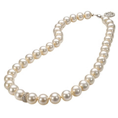 Obraz premium Long necklace made of white pearls. Graphic, vector, illustration, art, icon, design, clipart, cartoon, sketch, watercolor, mockup, abstract, digital, stock, images, AI