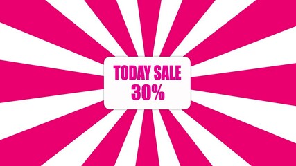 30% off today sale promotional graphic.Dynamic burst background with today sale 30 percent off display for marketing campaigns - Powered by Adobe